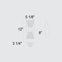Ribbed 12" Outdoor Wall Sconce