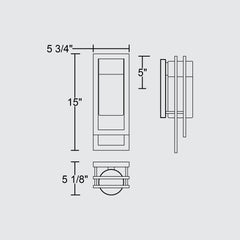 2 Step 15" Outdoor Wall Sconce