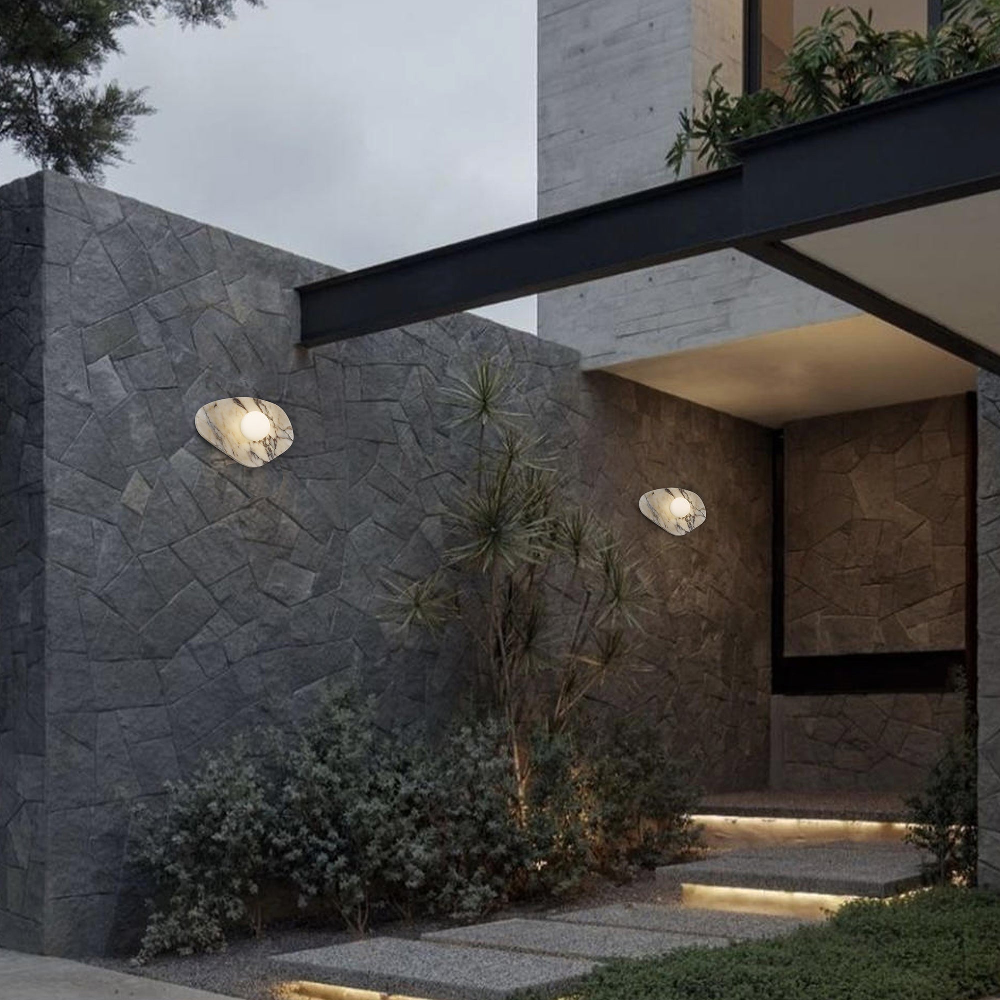 Sand Black - White Marble