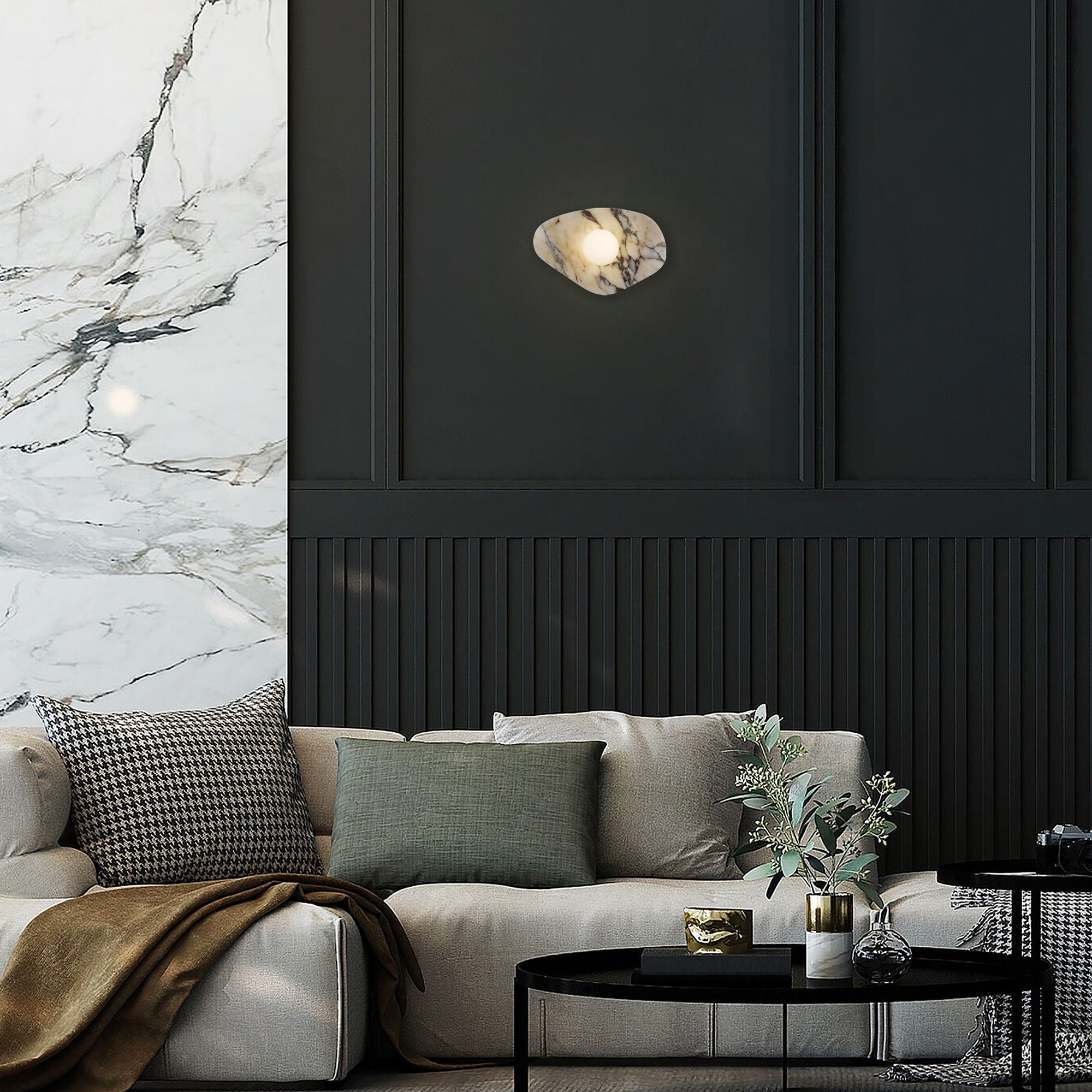 Sand Black - White Marble
