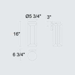 Aura 16" Outdoor Wall Sconce
