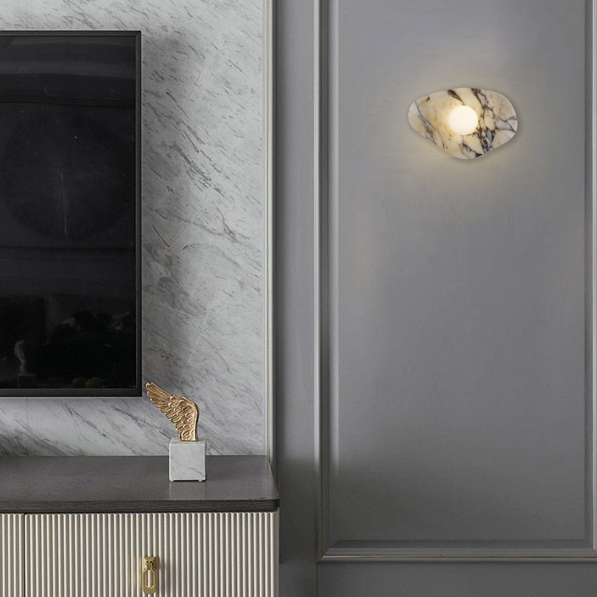 Sand Black - White Marble